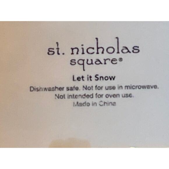 St Nicholas Square Let It Snow Snowman Salt & Pepper Shakers With Stand GUC 3 PC - Picture 7 of 9